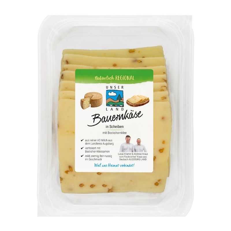 Bauernkäse Bockshornklee in Scheiben