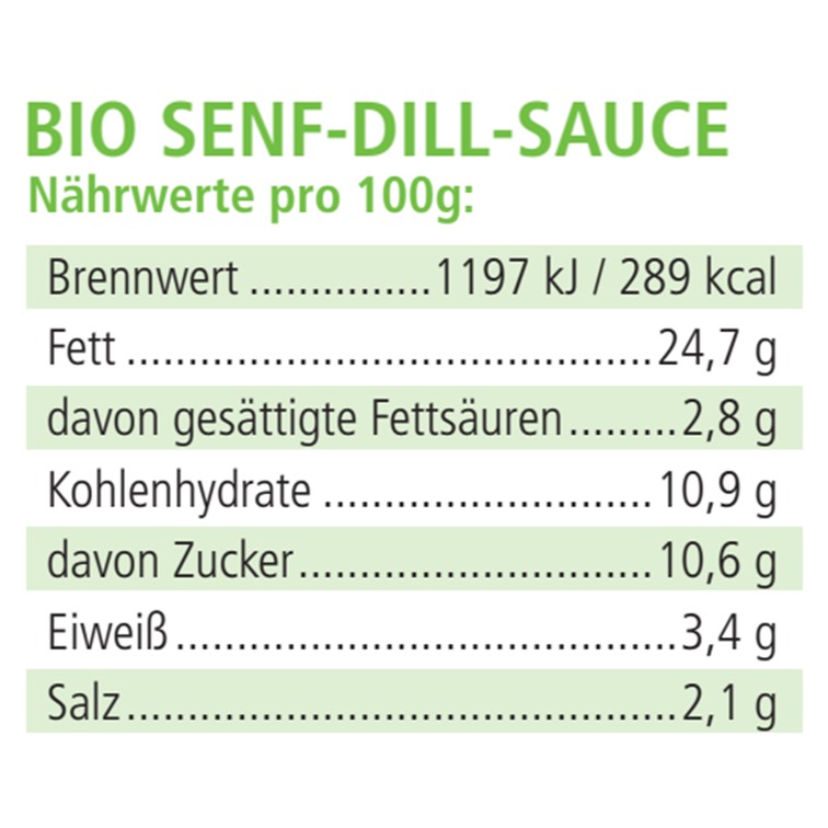 BIO Senf-Dill-Sauce