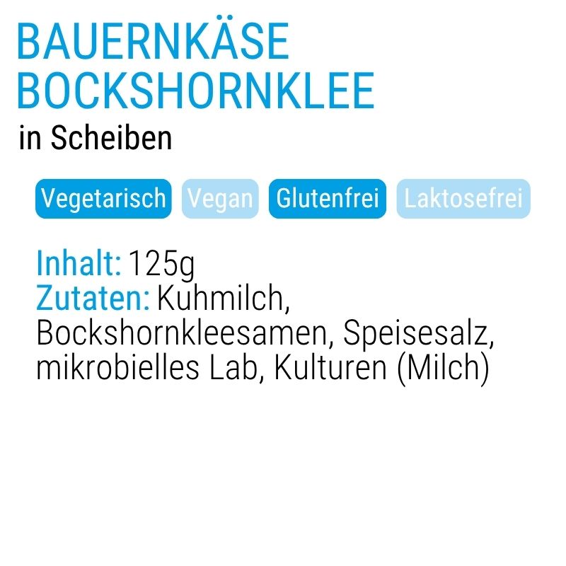Bauernkäse Bockshornklee in Scheiben