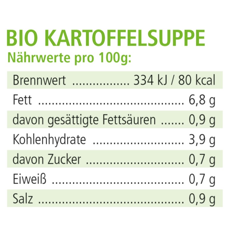 BIO Suppe Kartoffel