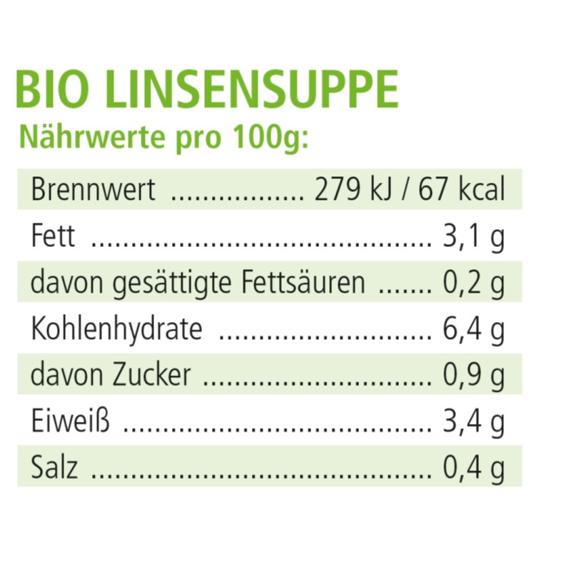 BIO Suppe Linsen