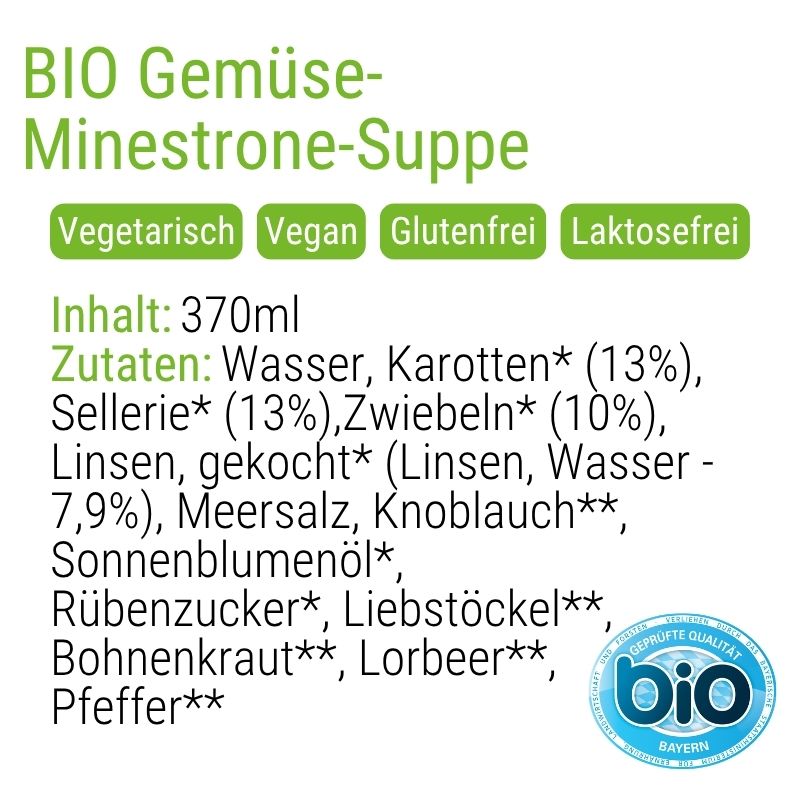 Bio Gemüse-Minestrone Suppe
