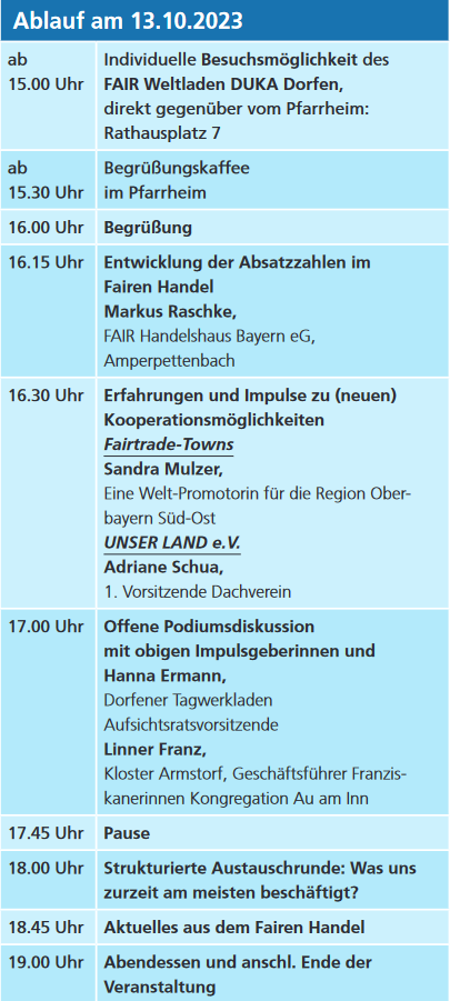 13. 10. 2023 Fairhandelstreffen: Aufwind für den fairen Handel!