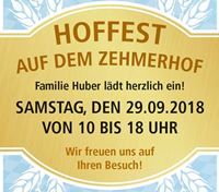Einladung zum Hoffest auf dem Zehmerhof am 29.09.18